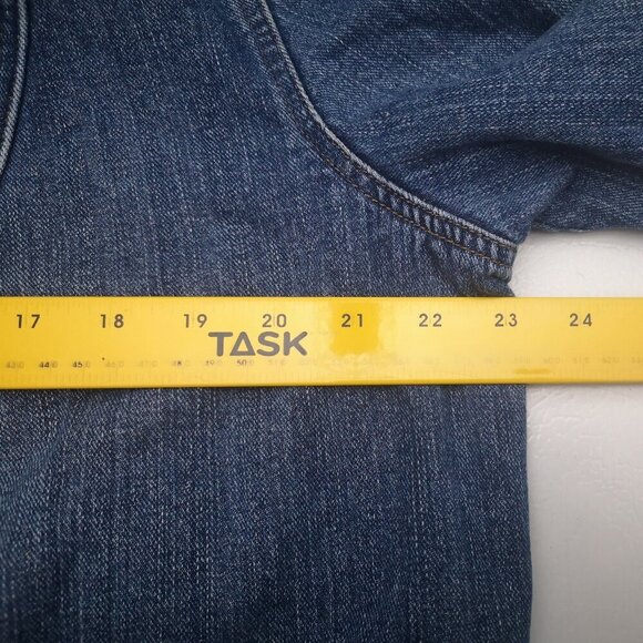 C.J. Banks Ladies Size X = (US 14W) Full Zip Medium Wash Jean Jacket - Picture 9 of 11